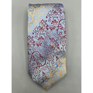 Setazone 100% Silk 4” Wide 61”‎ Long Neck Tie Multicolor Geometric Pattern
